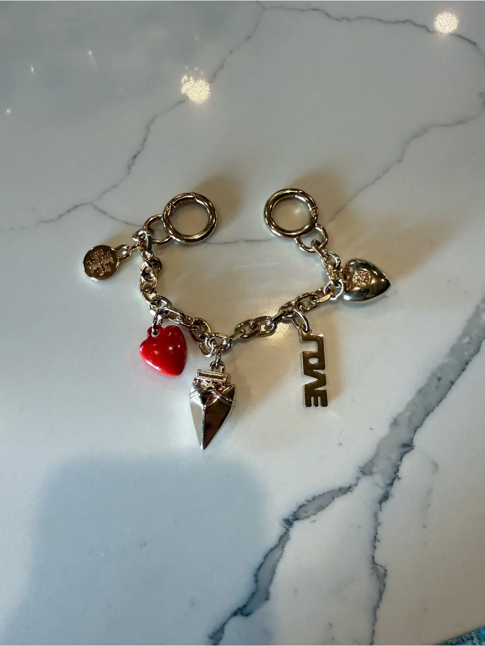 TORY BURCH HEART CHARM PURSE CHARM KEY FOB